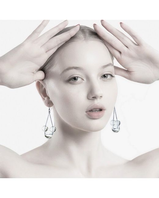 Laura Daili Metallic Neutrals Mickey – Blown Glass Bubble Earrings