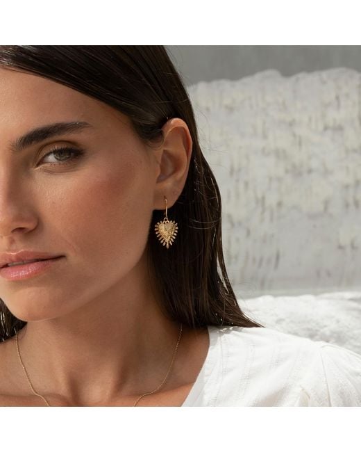 Zoe & Morgan Metallic Heart Rays Earrings