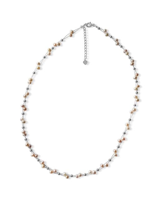 FV Jewellery Metallic Perle Wire Layered Pearl Necklace