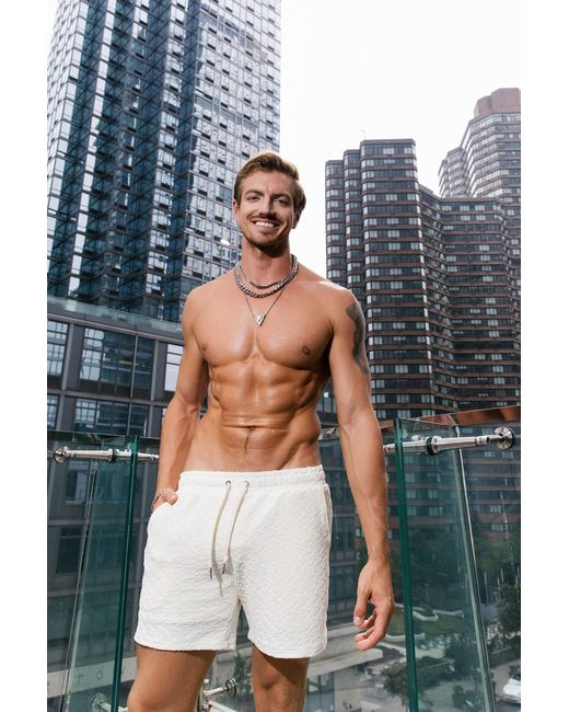 IVY SWIMWEAR Gray Neutrals Miles Textured Short Cream Neutrals for men