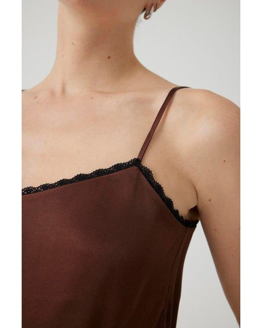 Exquise Brown Regular Satin-Look Strap Blouse