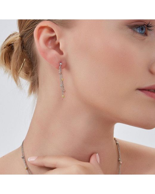 Spero London Metallic Dorica Sterling Multi Bead Drop Earring