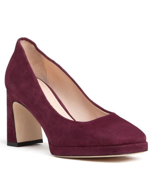 Beautiisoles by Robyn Shreiber Made in Italy Purple Cristina Burgundy Day Night Platform Pump