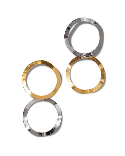 Jaredjamin White Duet Drop Post Earrings