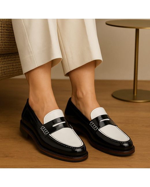 Freak Vault Black Penny Loafers for men
