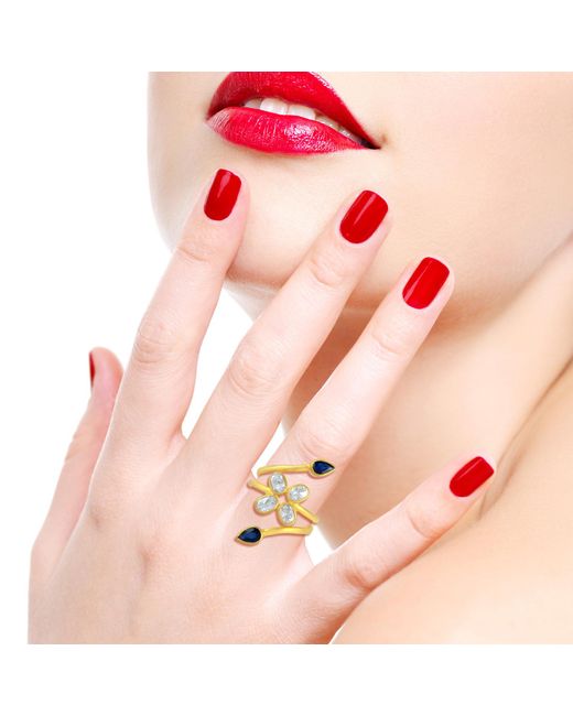 Artisan Yellow Sapphire And Diamond Floral Wrap Ring