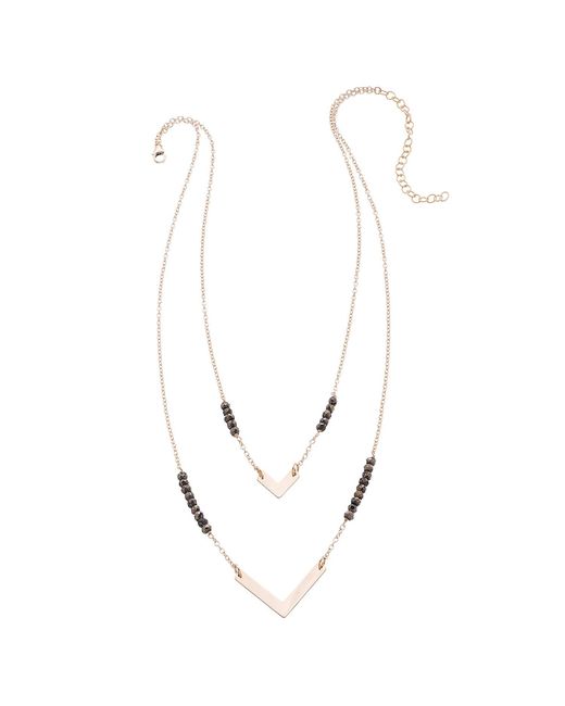 Heather Hawkins Jewelry Metallic Double Chevron Necklace