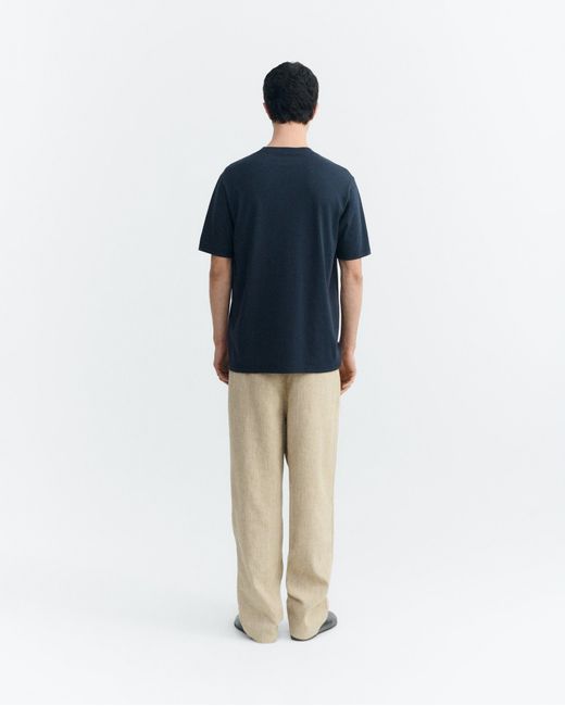 Thinking Mu Blue Zach Coast Hand-Embroidered T-Shirt