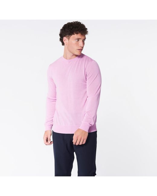 George Patrick Pink Flamingo Crewneck Cashmere Sweater for men