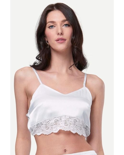 Zafur White Half Cami