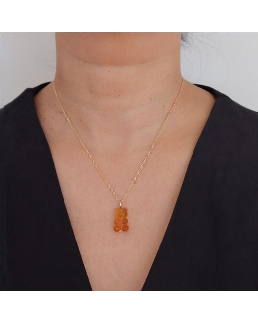 Hye Jane Jewelry Metallic Honey Quartz Gummy Bear Pendant