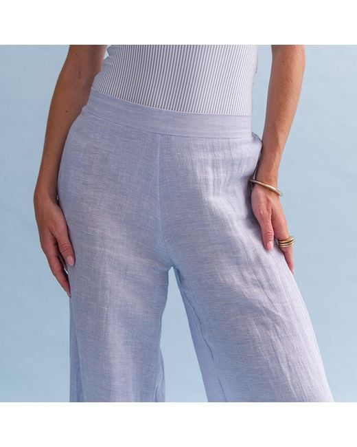 The Summer Edit Blue Jasmin Linen Trouser