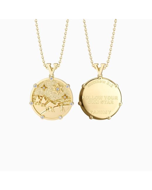 Vanimy Metallic Promised Land Follow Your Star Three Wise Coin Medallion Necklace