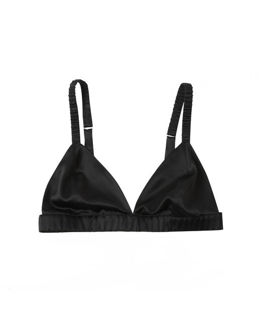 Soft Strokes Silk Black Classic Pure Silk Bralette
