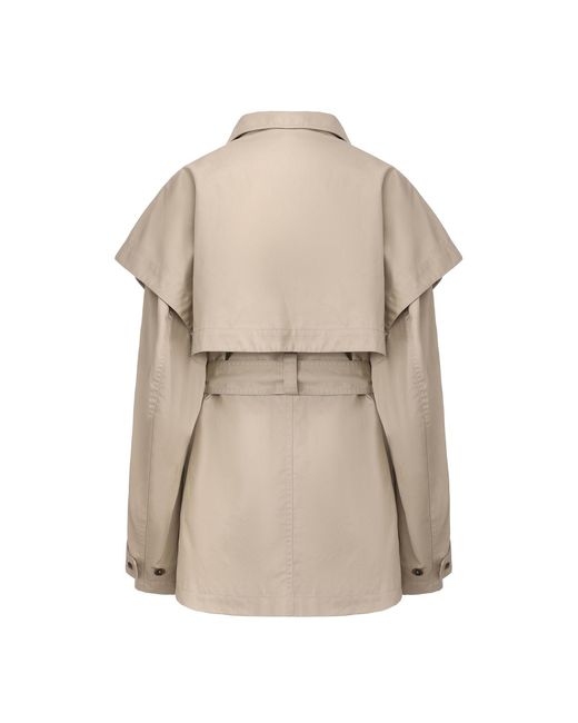 FRONT ROW SHOP Natural Neutrals Cape Trench Jacket