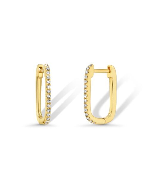 Jewelbird Metallic Small U-Shaped Diamond Earrings