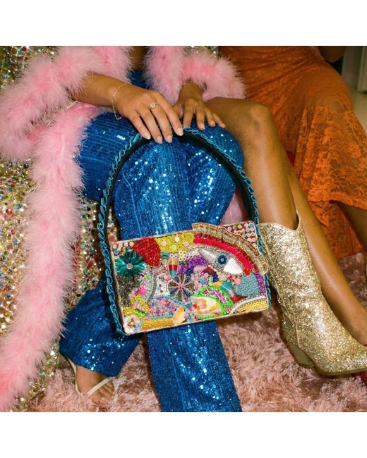 Simitri Blue How Bazaar Clutch Bag