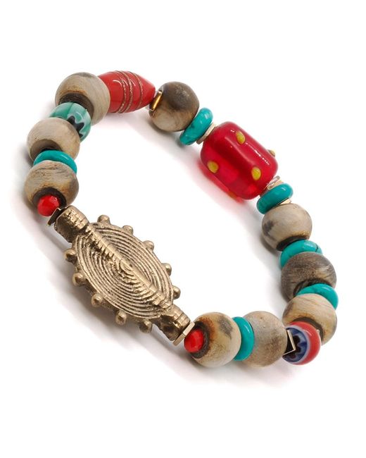 Ebru Jewelry Metallic Tibetan Beaded Bracelet
