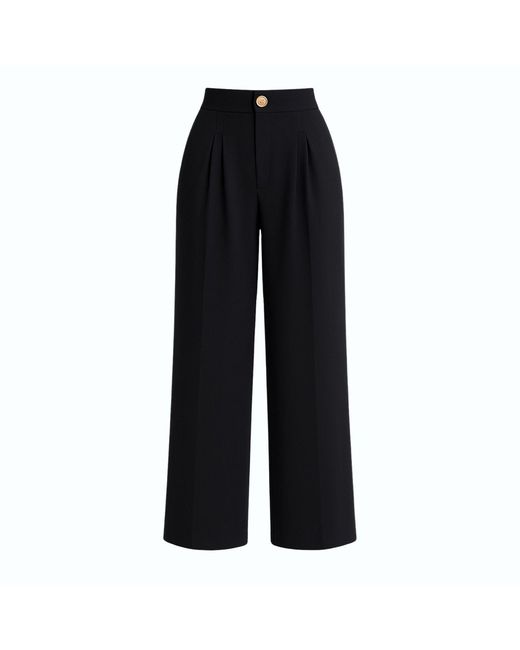 Monlicia Black Elara High Waist Pleated Trousers –