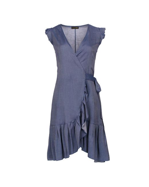 Conquista Blue Denim Style Wrap Dress