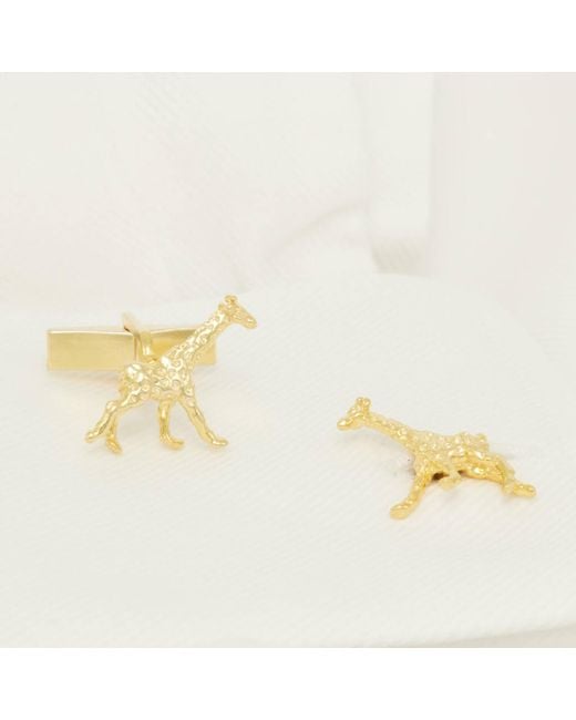 Simon Kemp Jewellers Metallic Giraffe Cufflinks Eighteen Carat On for men