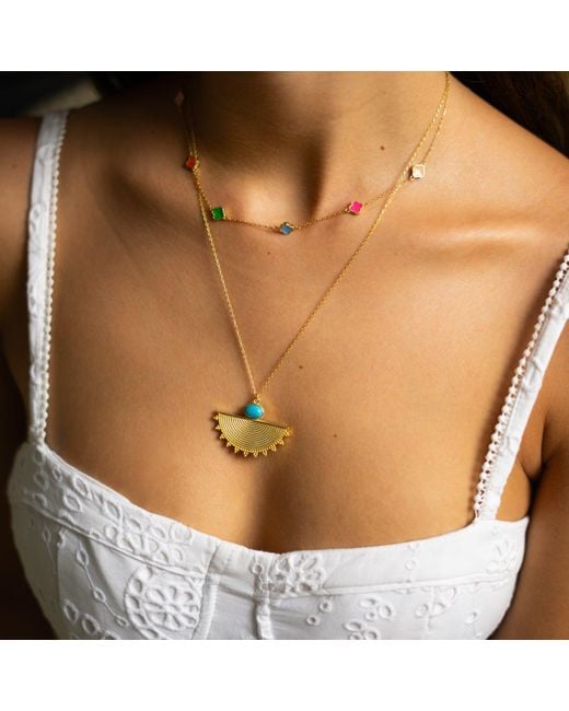 Ebru Jewelry Metallic Cleopatra Sunburst Necklace