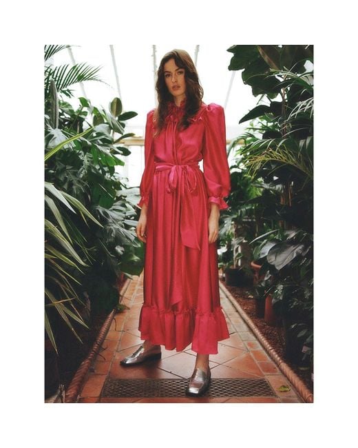 Lisa The Label Pink Le Jardin Long Plumerella Dress