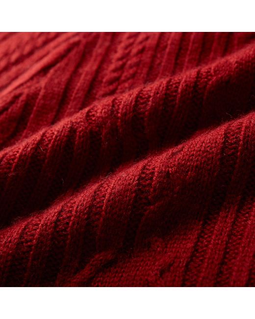 Fully Fashioning Red Fern Cable Wool Blend Knit Shorts