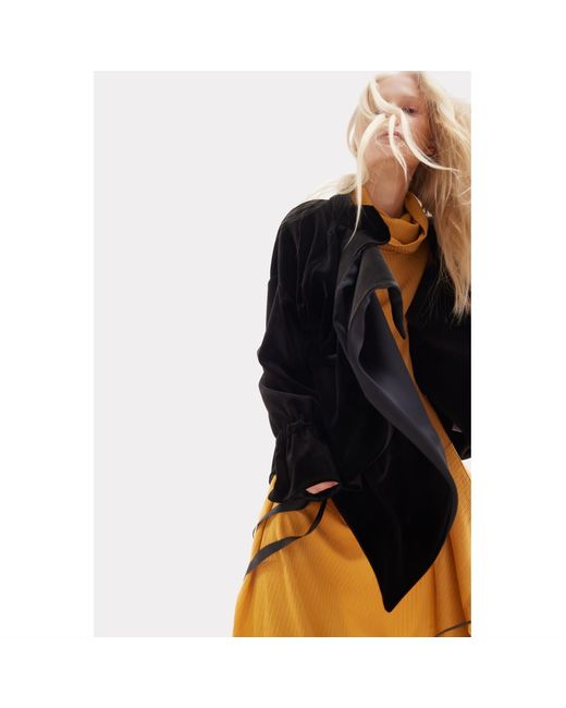 Julia Allert Black Evening Velvet Wrap Jacket With Silk Lining