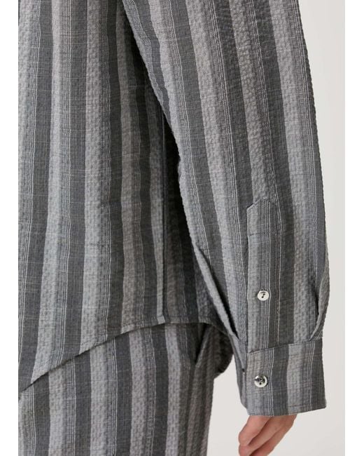 Pcfg Gray Linen & Cotton Blend Checked Woven Shirt for men