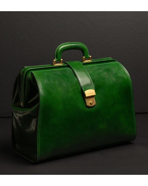 Time Resistance Green Large Leather Doctor Bag