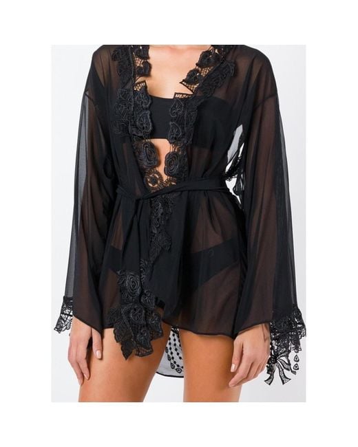 Belle -et-BonBon Black Bisoux Venetian Lace Kimono Best Seller To Xl Perfect Fit