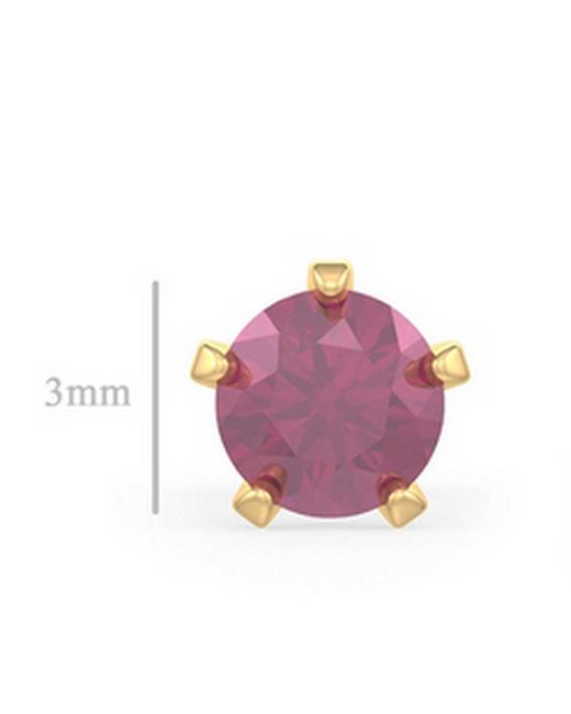 Cervin Blanc Pink Ruby Nose Pin Screwbacks Natural Gemstones Stud Nostril Piercing