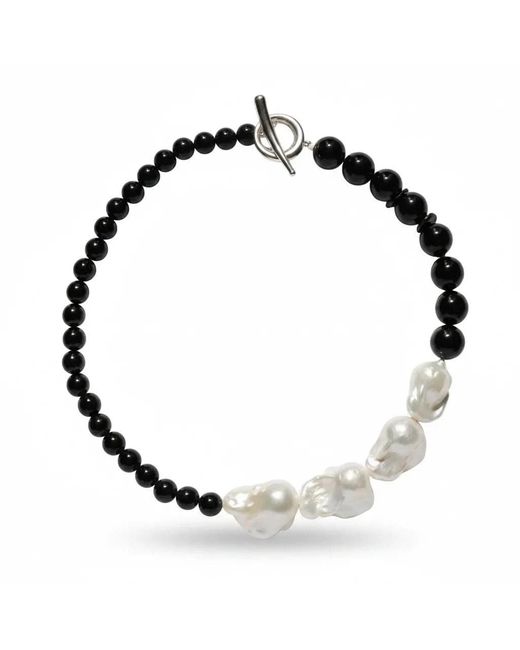 Angel Barocco Black Baroque Pearl Onyx Choker Necklace
