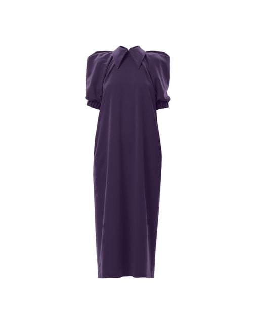 Julia Allert Purple Designer Violet Midi Dress
