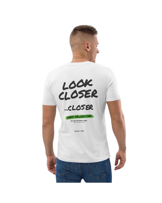 Anchor and Crew White Small Print Annotations Organic Cotton T-Shirt for men