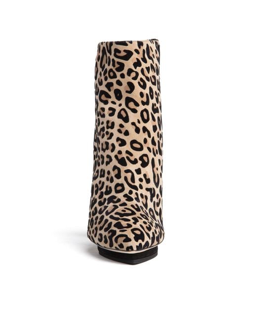 Beautiisoles by Robyn Shreiber Made in Italy Black Neutrals Tessa Animal Printed Suede Ankle Bootie Block Heel