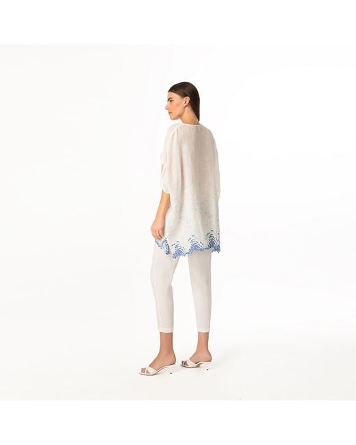 Haris Cotton Natural Neutrals Ribbed Back Waist Linen Tapered Pants