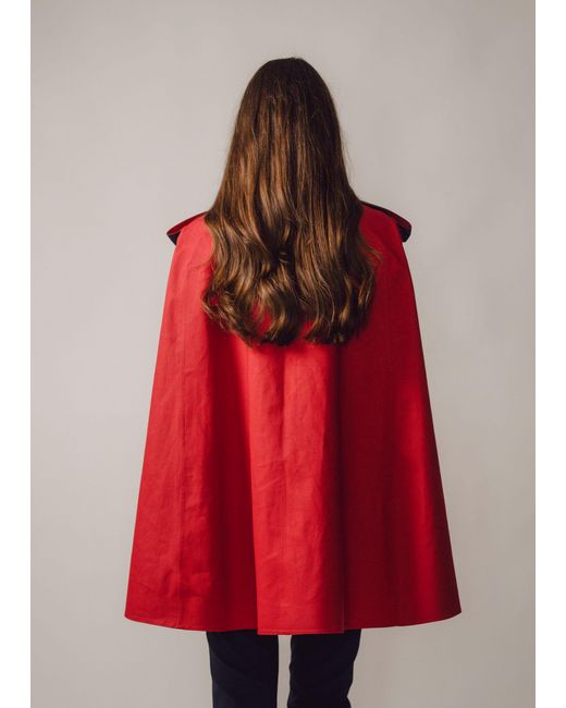 BEIRA Red Nadia Waterproof Cape With Contrast