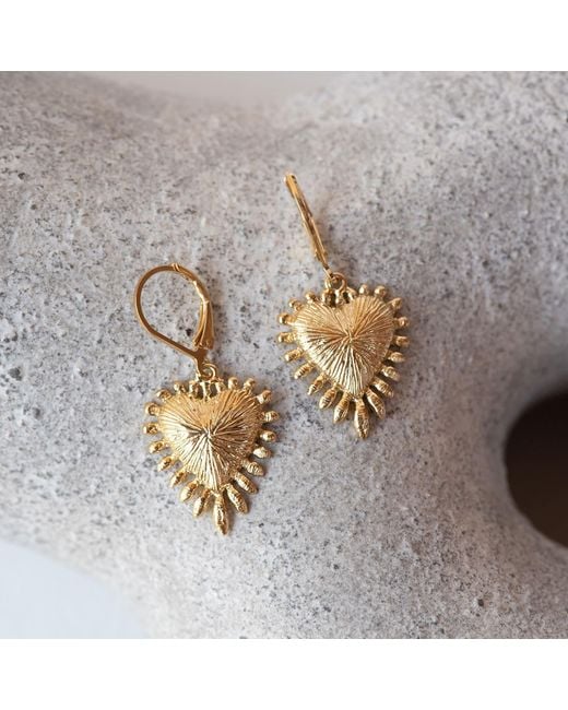 Zoe & Morgan Metallic Heart Rays Earrings
