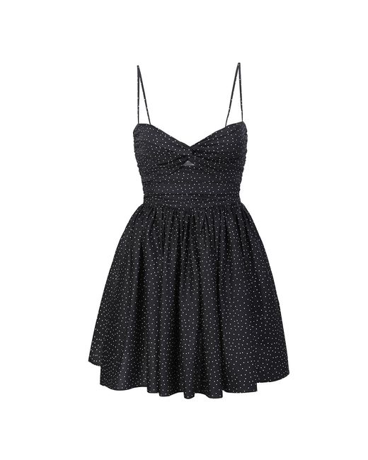 NUAJE NUAJE Black Reverie Twist Front Ruched Cotton Mini Dress
