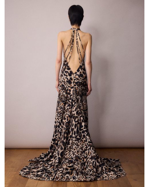 Amanda Thompson Couture Brown Marianne Bias Cut Dress Animal