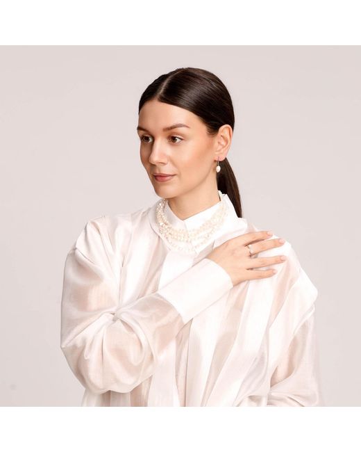 Pearl Code Metallic Baroque Pearl Drop Earrings — Natural & Effortless