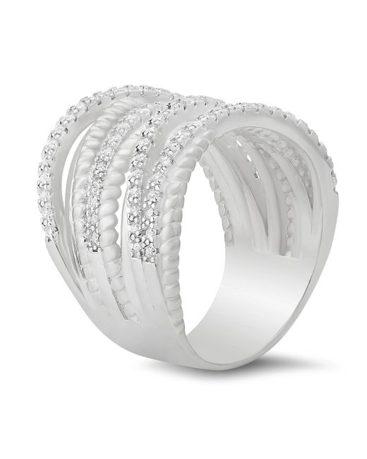 Kylie Harper White Sterling Twisted Rope Highway Statement Ring