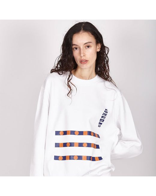 SOHUMAN White Bius Organic Cotton Sweatshirt