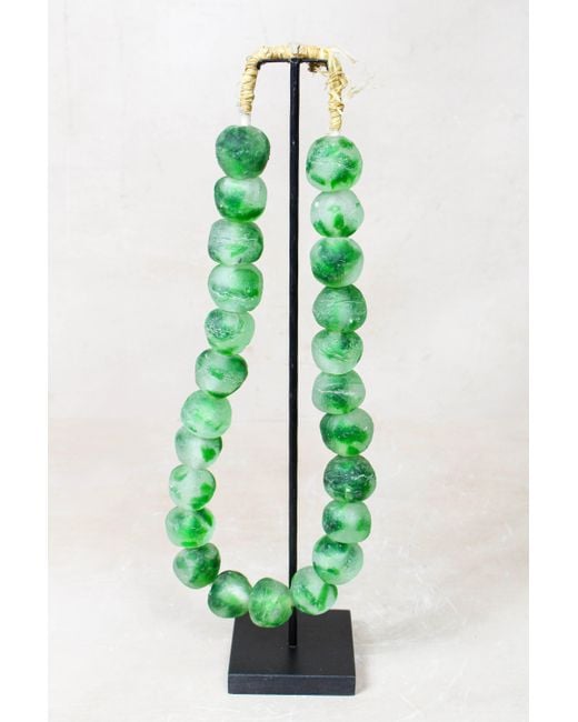 Botanical Boys Green Ghana Glass Beads Necklace, & Eight Five Twenty Six