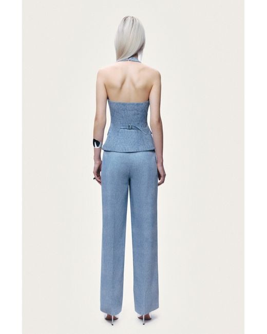 Nocturne Blue Wide-Leg Trousers