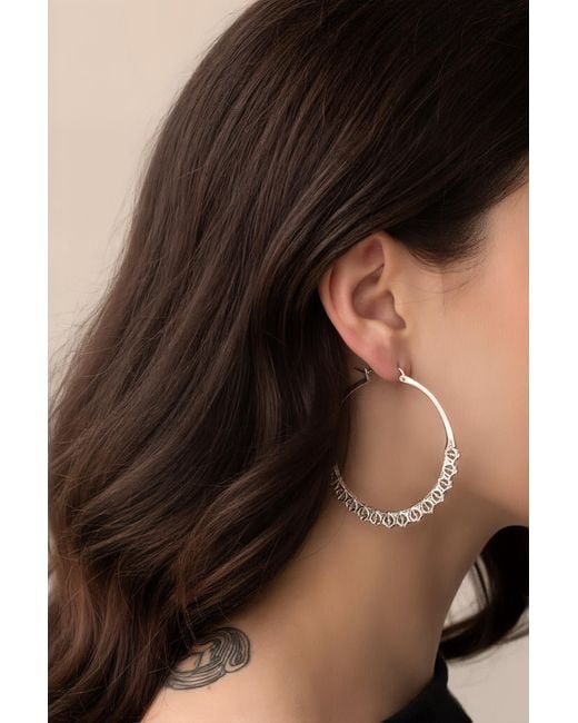 Astor & Orion Metallic Calla Art Nouveau Hoops Large