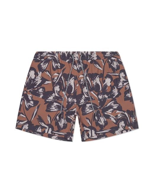 Playaluxe Red Tulum Volley Swim Trunk Tobacco Flower for men