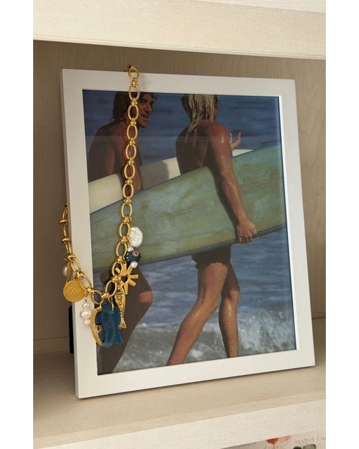 Sccollection Metallic Mare Seaglass Fish Charm Necklace